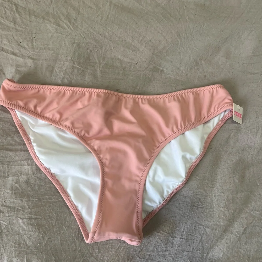 PINK Victoria's Secret Light Pink Ruched Bikini Bottoms - Picture 3 of 8